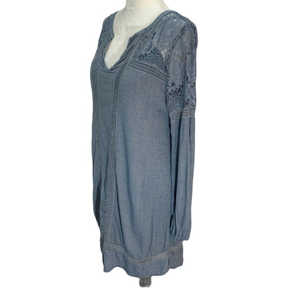 ABERCROMBIE & Fitch Chambray Blue Midi Dress Lined S - Picture 3 of 13